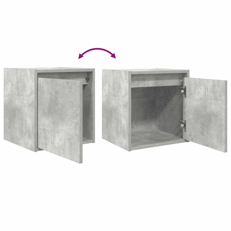 Tables de chevet murales 2 pcs gris béton 38x34x40 cm - 10