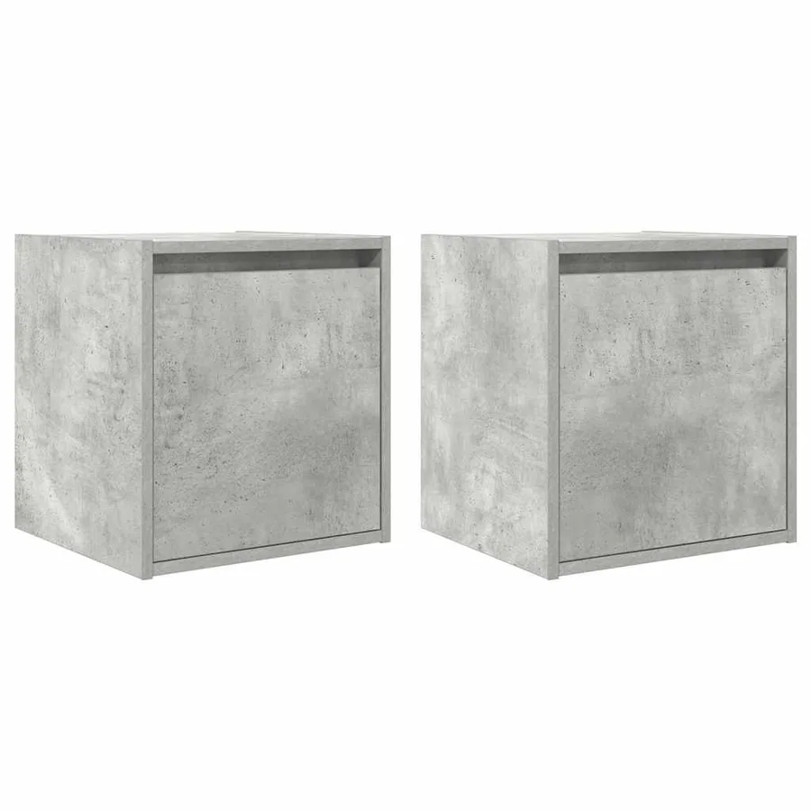Tables de chevet murales 2 pcs gris béton 38x34x40 cm - 2