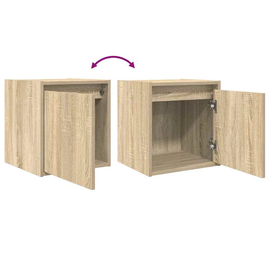 Tables de chevet murales 2 pcs chêne sonoma 38x34x40 cm - 10