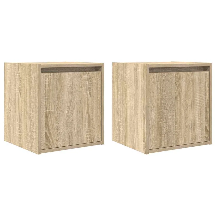 Tables de chevet murales 2 pcs chêne sonoma 38x34x40 cm - 2