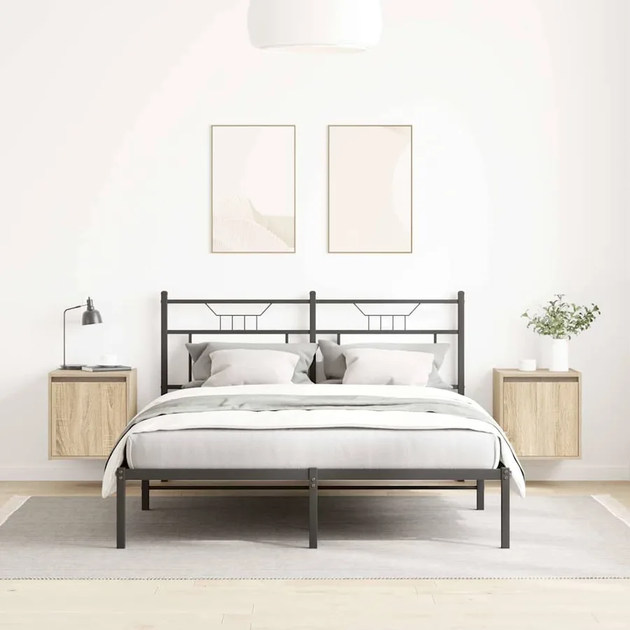 Tables de chevet murales 2 pcs chêne sonoma 38x34x40 cm - 3