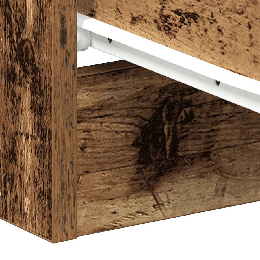 Table de chevet vieux bois 38x35x55 cm bois d'ingénierie - 10