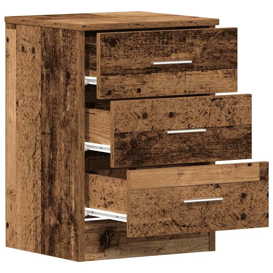 Table de chevet vieux bois 38x35x55 cm bois d'ingénierie - 5