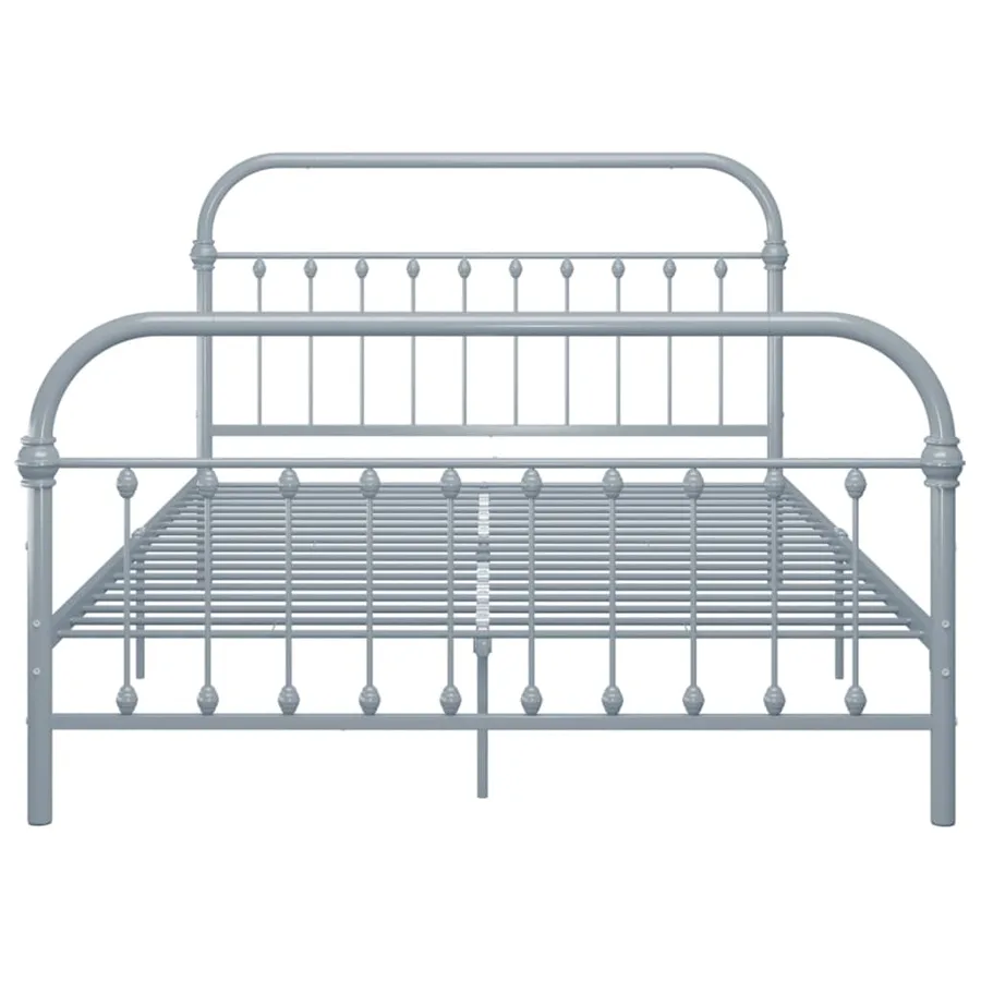 Cadre de lit sans matelas gris métal 120x200 cm - 3