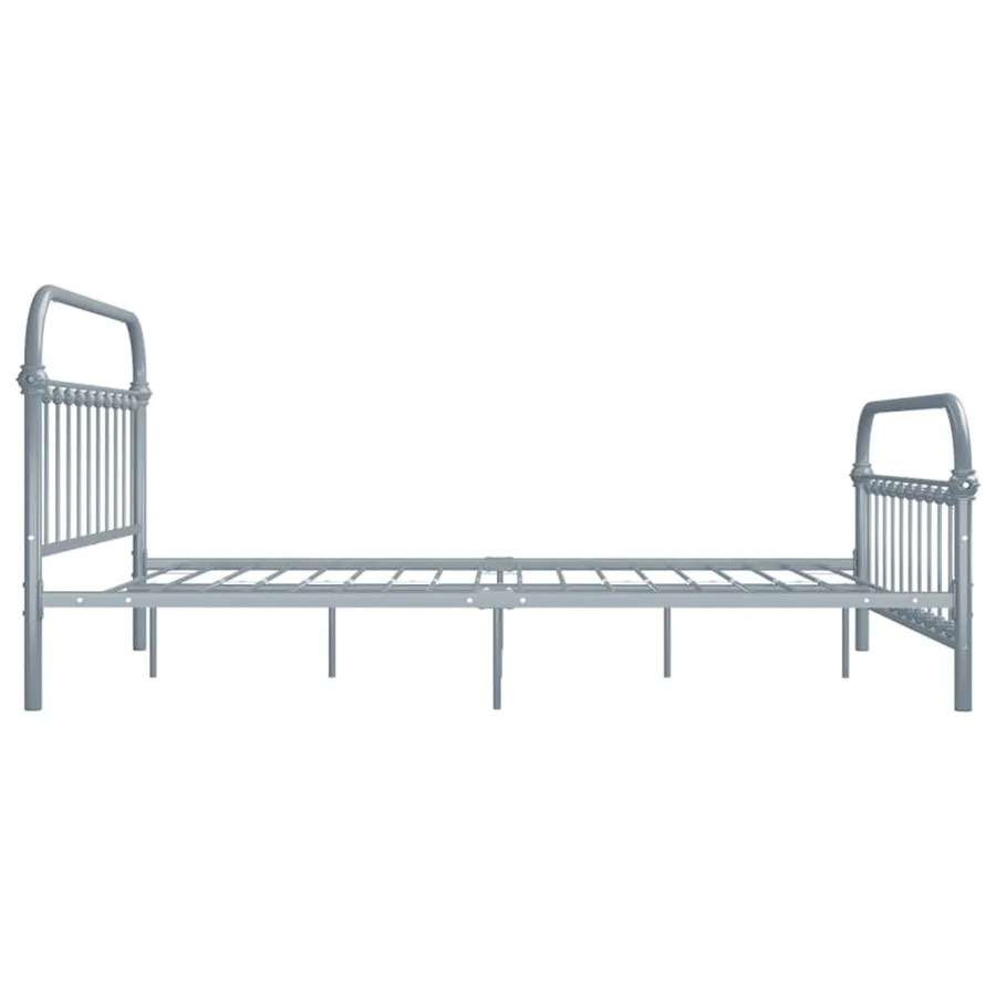 Cadre de lit sans matelas gris métal 120x200 cm - 4