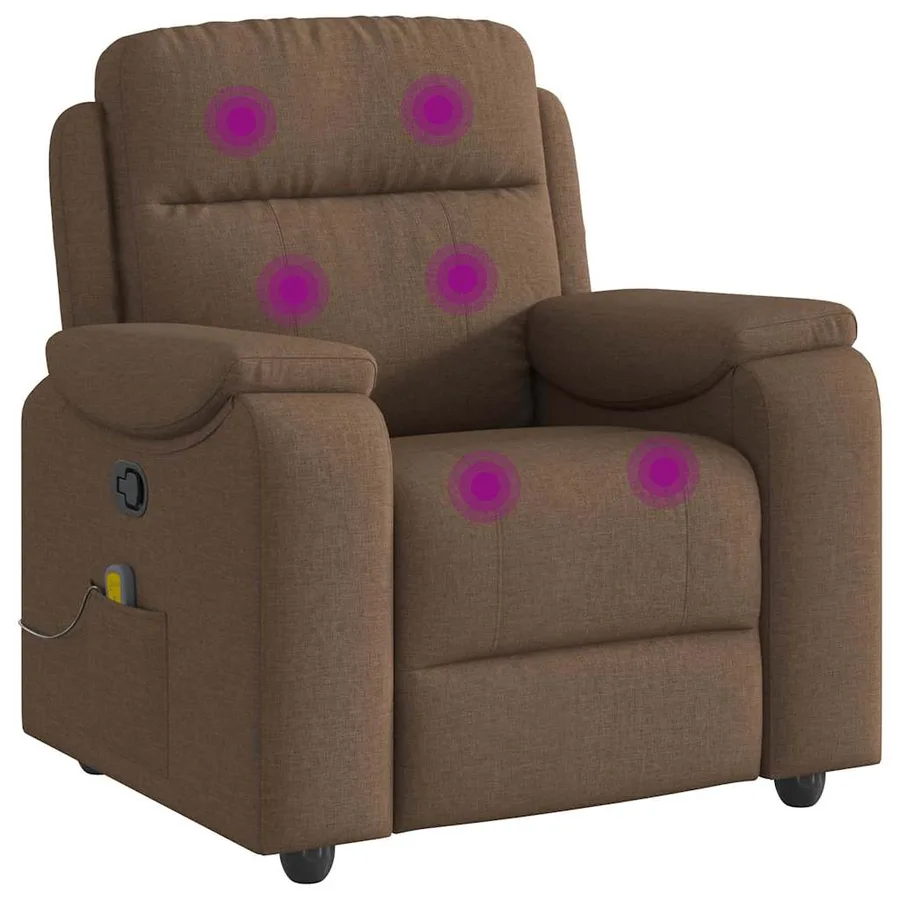Fauteuil de massage inclinable Marron Tissu - 6