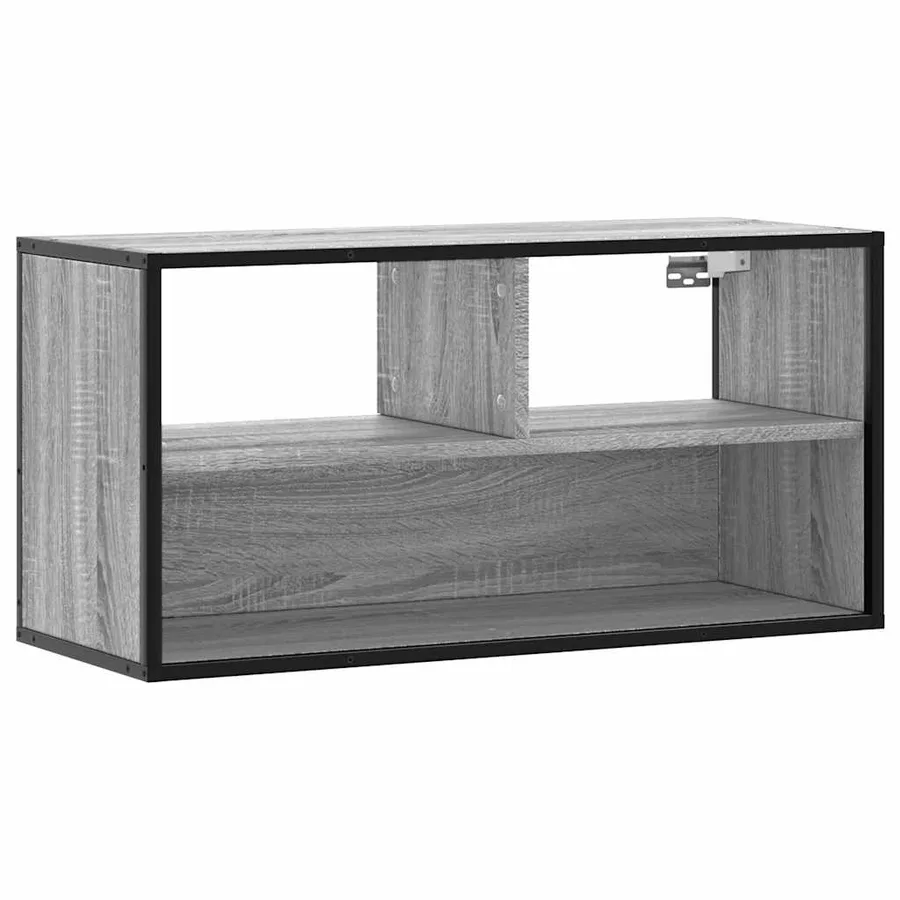 Meuble TV sonoma gris 80x31x39,5 cm bois d'ingénierie et métal - 2