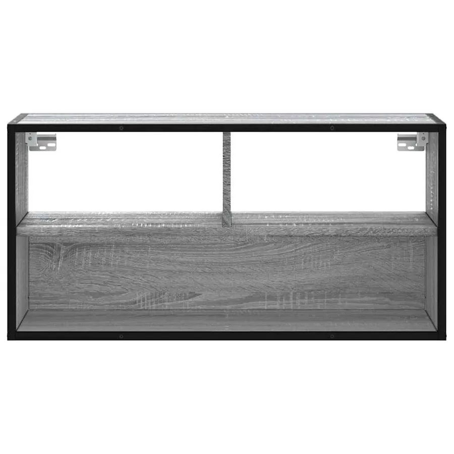 Meuble TV sonoma gris 80x31x39,5 cm bois d'ingénierie et métal - 4