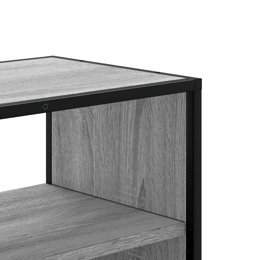 Meuble TV sonoma gris 80x31x39,5 cm bois d'ingénierie et métal - 7