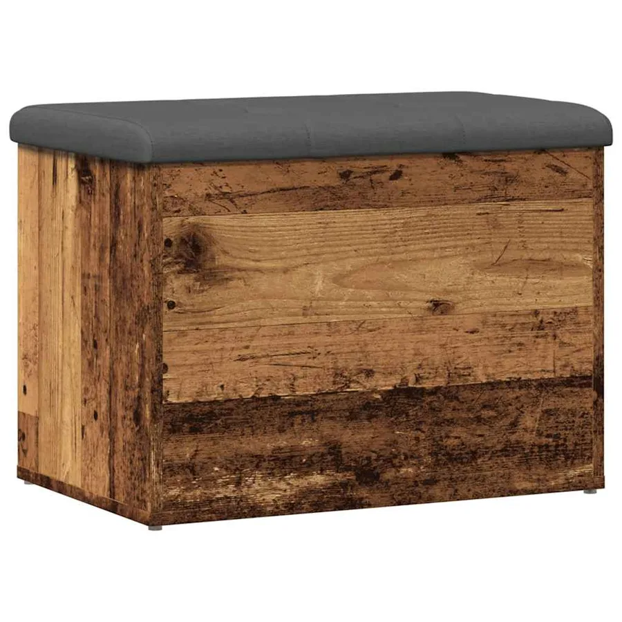 Banc de rangement vieux bois 62x42x45 cm bois d'ingénierie - 2