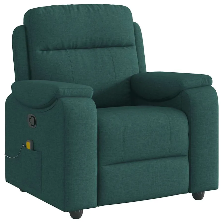 Fauteuil de massage inclinable Vert foncé Tissu - 2