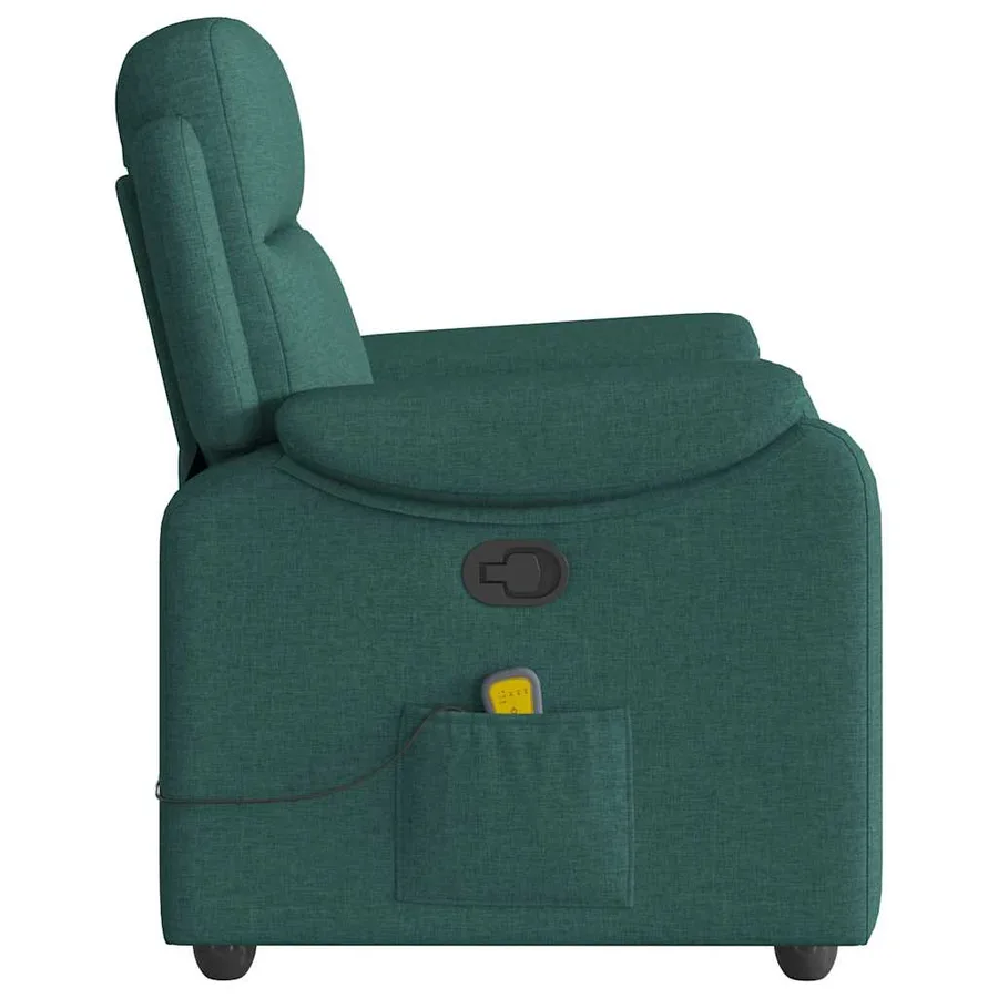 Fauteuil de massage inclinable Vert foncé Tissu - 4