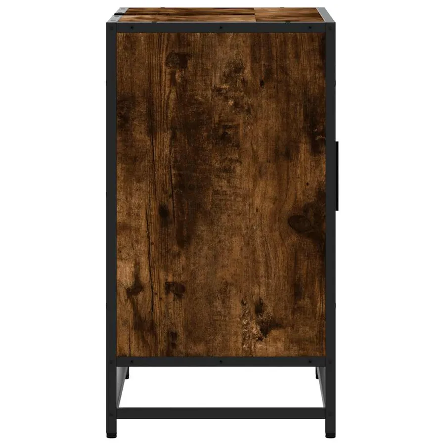 Armoire de lavabo de salle de bain chêne fumé 65x33x60 cm - 7