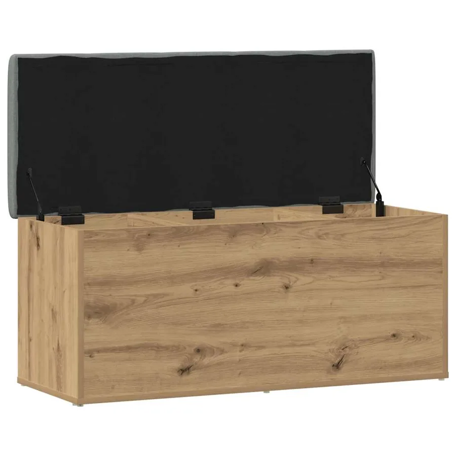 Banc de rangement Chêne artisanal 102x42x45 cm Bois d'ingénierie - 5
