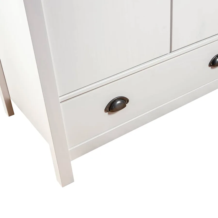 Garde-robe à 2 portes Hill Blanc 89x50x170cm Bois de pin solide - 6