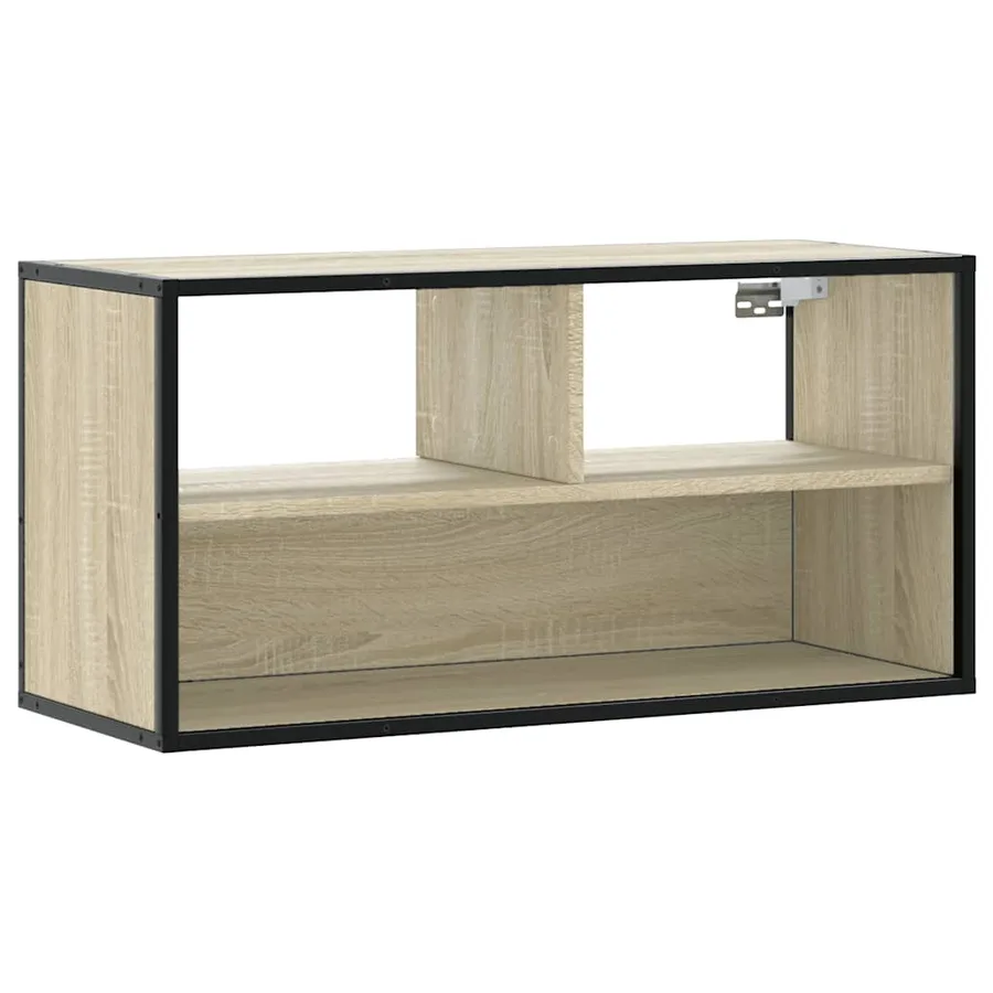 Meuble TV chêne sonoma 80x31x39,5 cm bois d'ingénierie et métal - 2