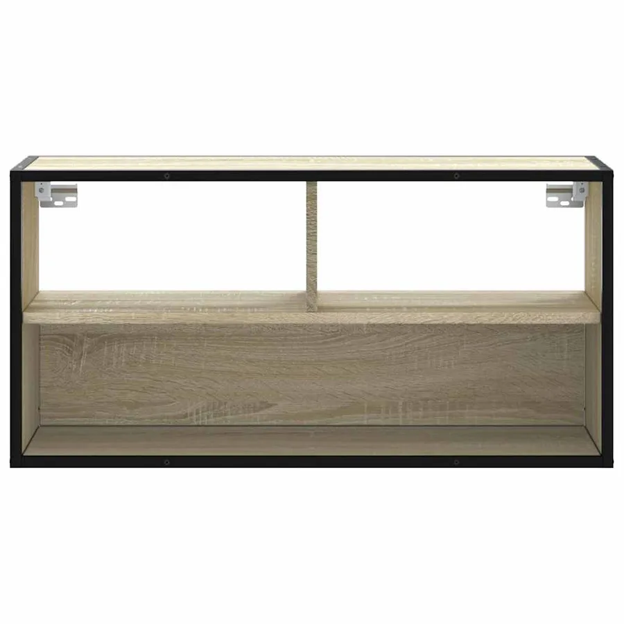 Meuble TV chêne sonoma 80x31x39,5 cm bois d'ingénierie et métal - 4