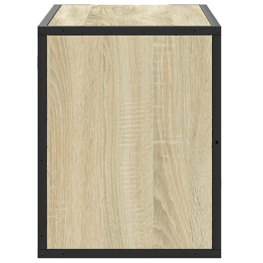 Meuble TV chêne sonoma 80x31x39,5 cm bois d'ingénierie et métal - 5