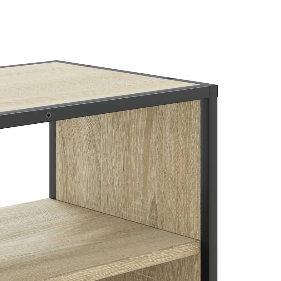 Meuble TV chêne sonoma 80x31x39,5 cm bois d'ingénierie et métal - 7