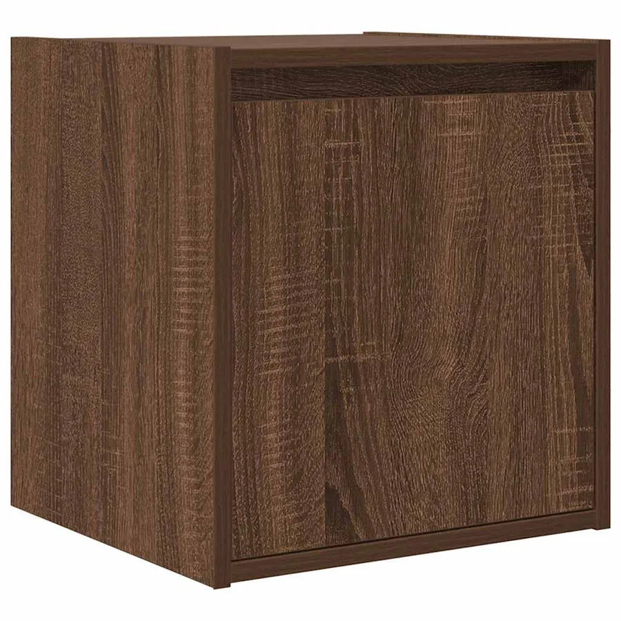 Table de chevet murale chêne marron 38x34x40 cm - 2