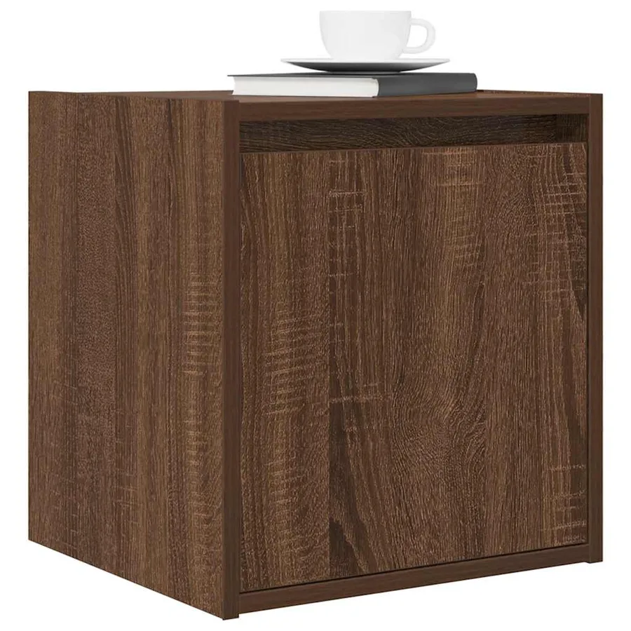 Table de chevet murale chêne marron 38x34x40 cm - 4