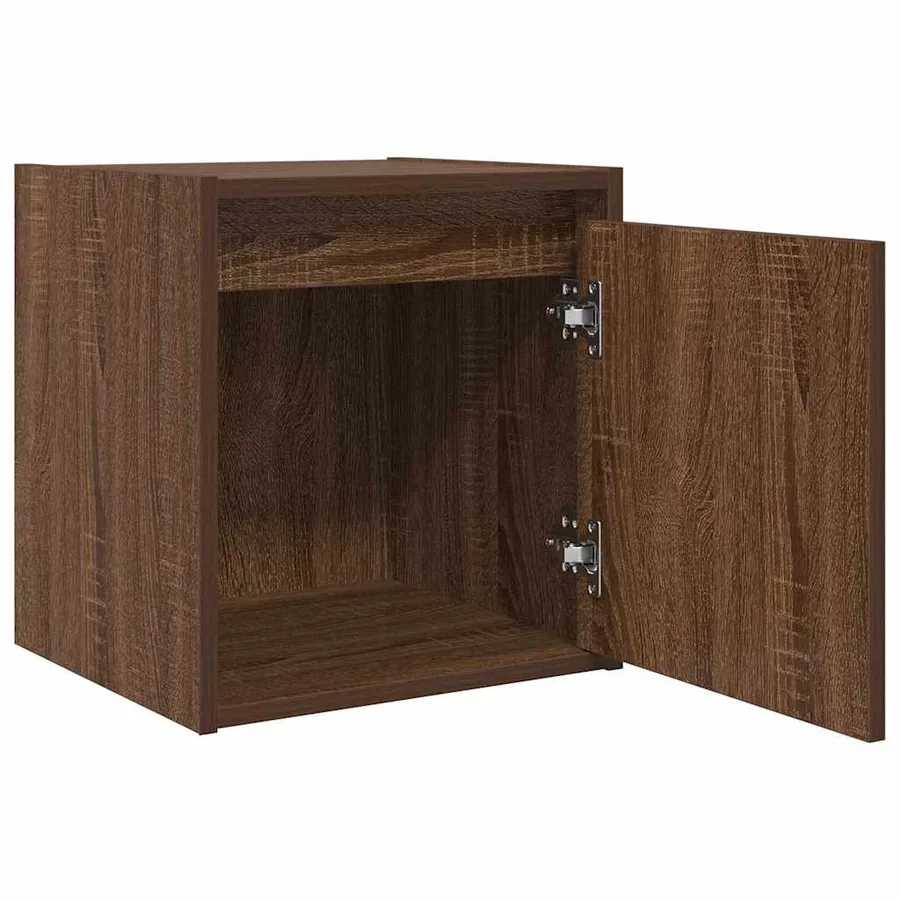 Table de chevet murale chêne marron 38x34x40 cm - 5