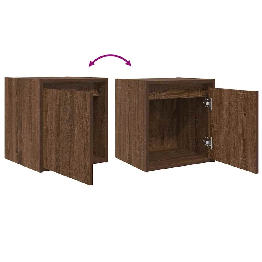 Table de chevet murale chêne marron 38x34x40 cm - 9