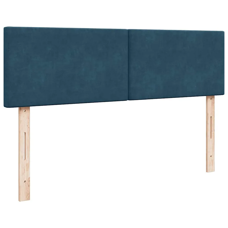 Cadre de lit ottoman avec matelas bleu foncé 140x200 cm velours - 9