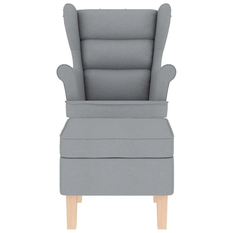 Chaise à bascule avec repose-pied Gris clair Tissu - 4