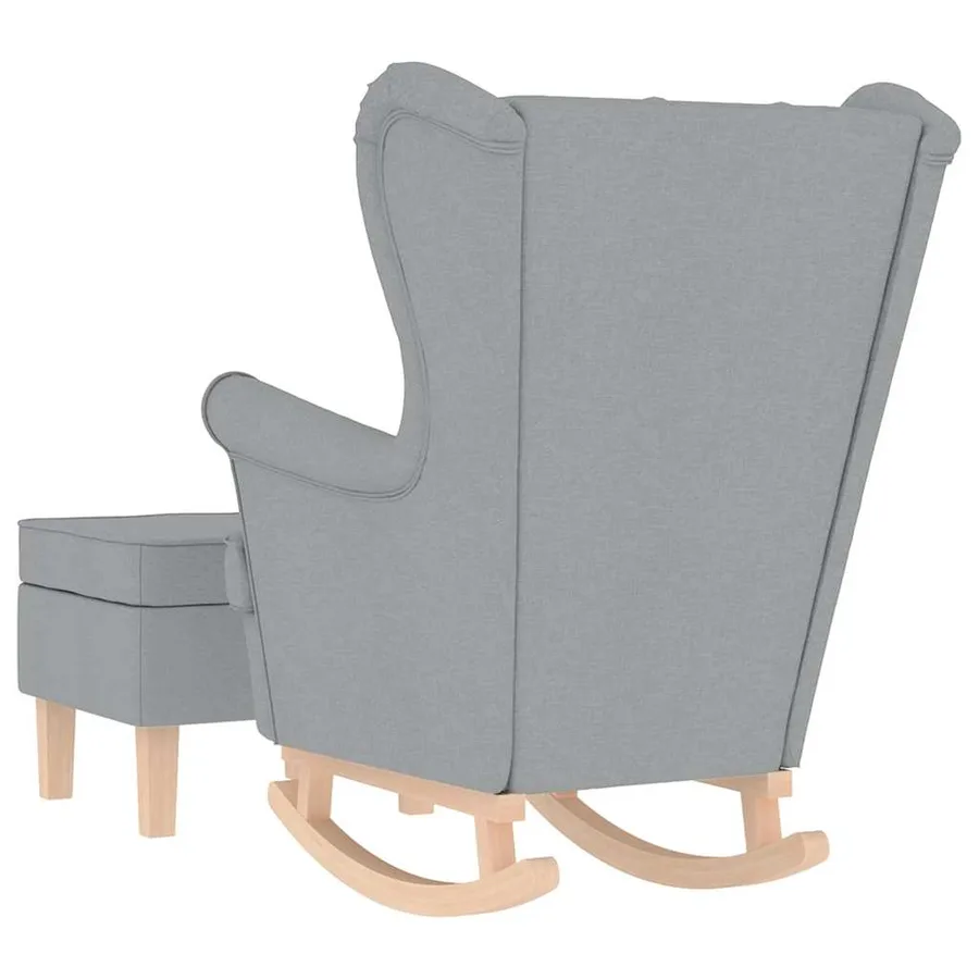 Chaise à bascule avec repose-pied Gris clair Tissu - 6