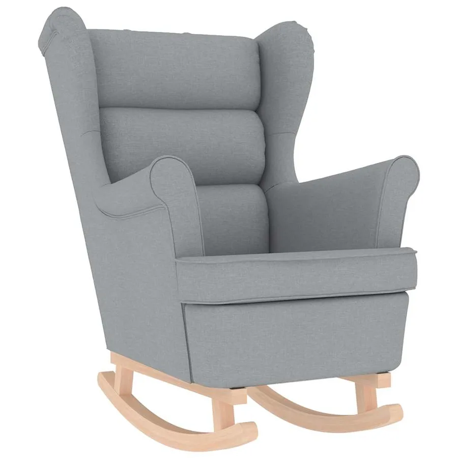 Chaise à bascule avec repose-pied Gris clair Tissu - 7