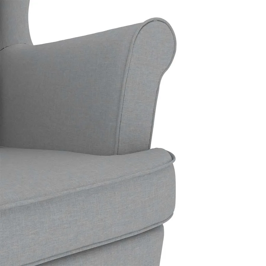 Chaise à bascule avec repose-pied Gris clair Tissu - 9