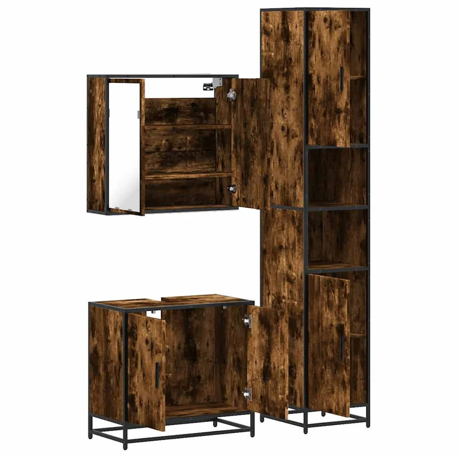 Ensemble de meubles de salle de bain 3 pcs Chêne fumé - 8