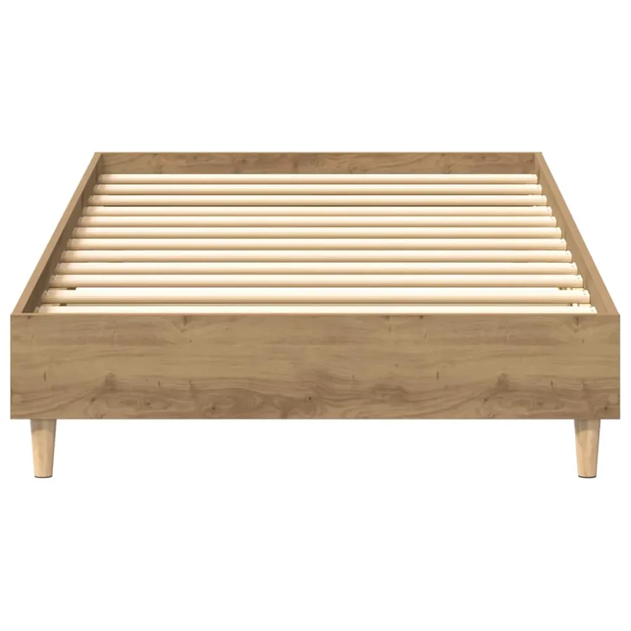 Cadre de lit sans matelas chêne artisanal 90x200 cm - 5