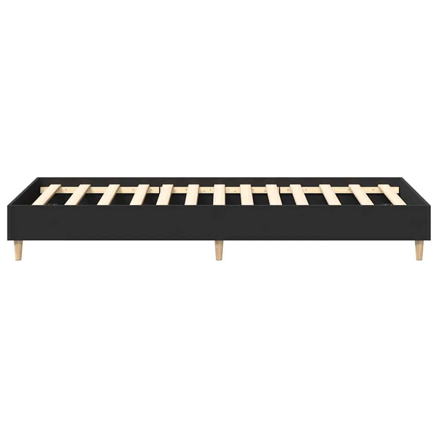 Cadre de lit sans matelas noir 90x200 cm bois d'ingénierie - 6