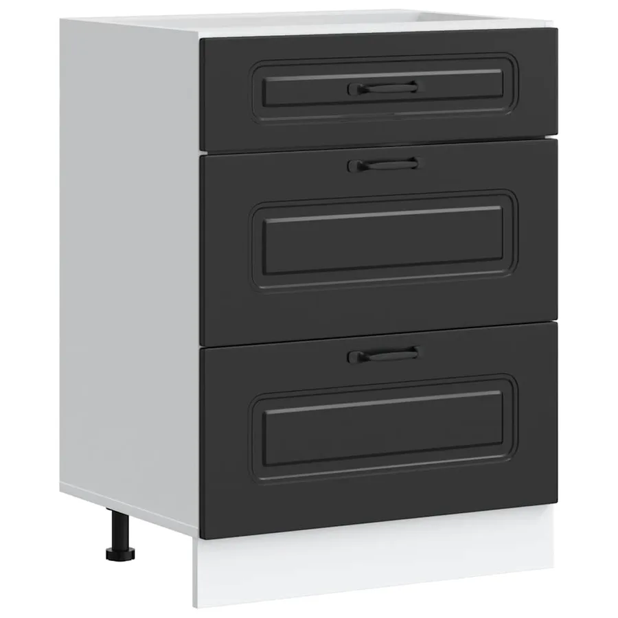 Meuble bas de cuisine « Kalmar » Bois d'ingénierie noir - 2