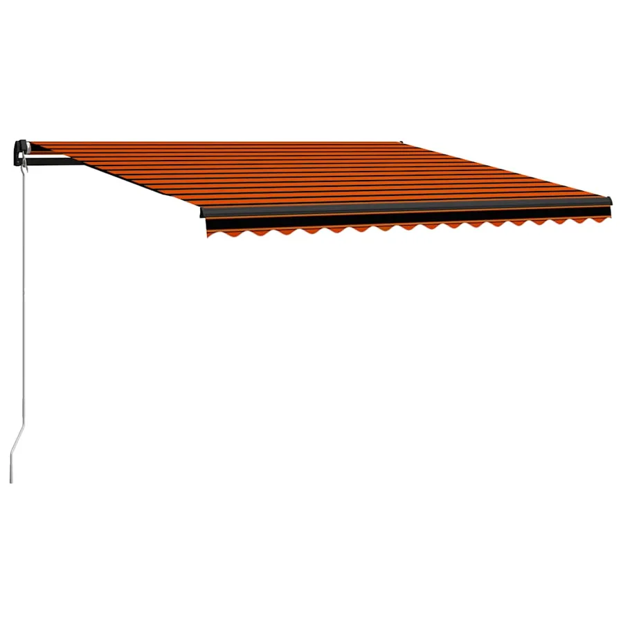 Auvent manuel rétractable avec LED 450x300 cm Orange et marron - 2