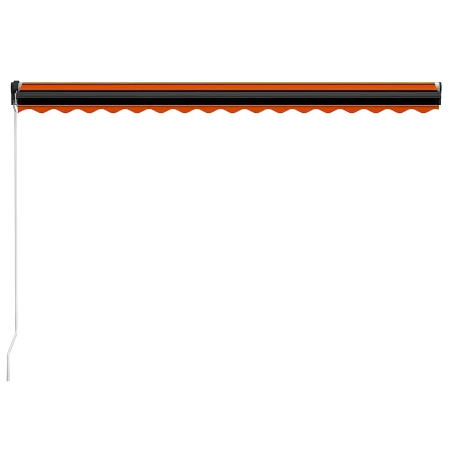 Auvent manuel rétractable avec LED 450x300 cm Orange et marron - 4