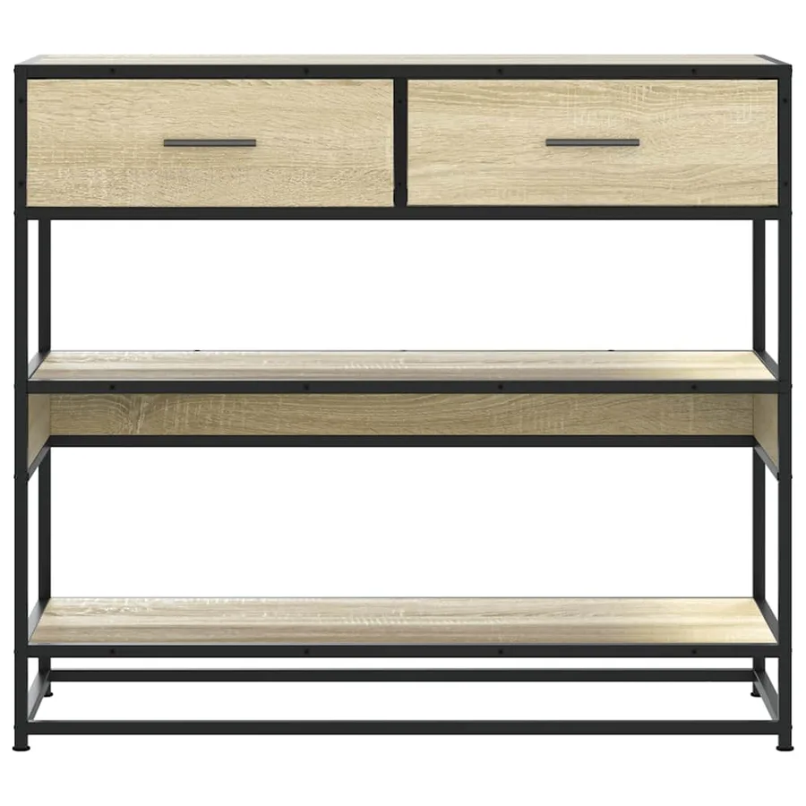 Table console chêne sonoma 90x35x80 cm bois d'ingénierie - 4