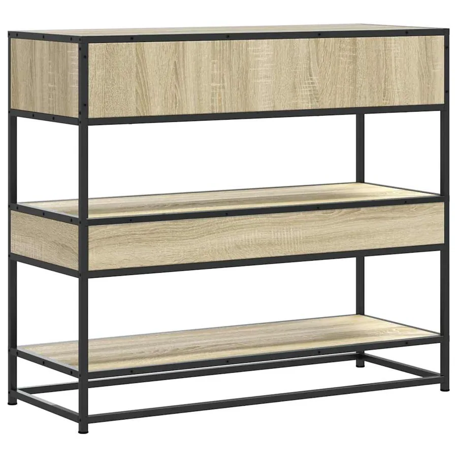 Table console chêne sonoma 90x35x80 cm bois d'ingénierie - 7