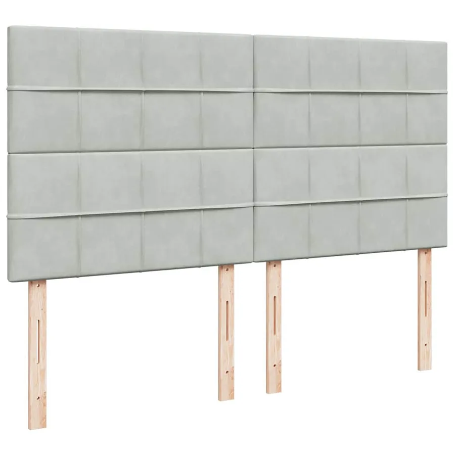 Cadre de lit ottoman et matelas gris clair 180x200cm velours - 13