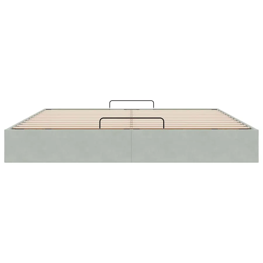 Cadre de lit ottoman sans matelas gris clair 180x200 cm velours - 7