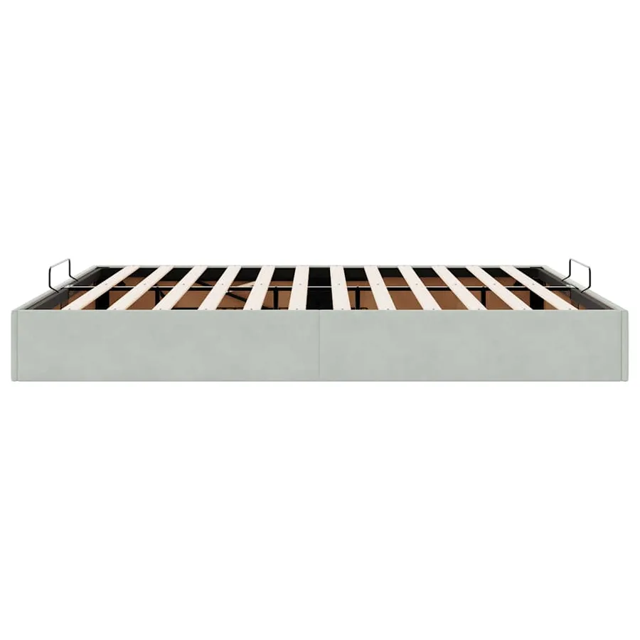 Cadre de lit ottoman sans matelas gris clair 180x200 cm velours - 8