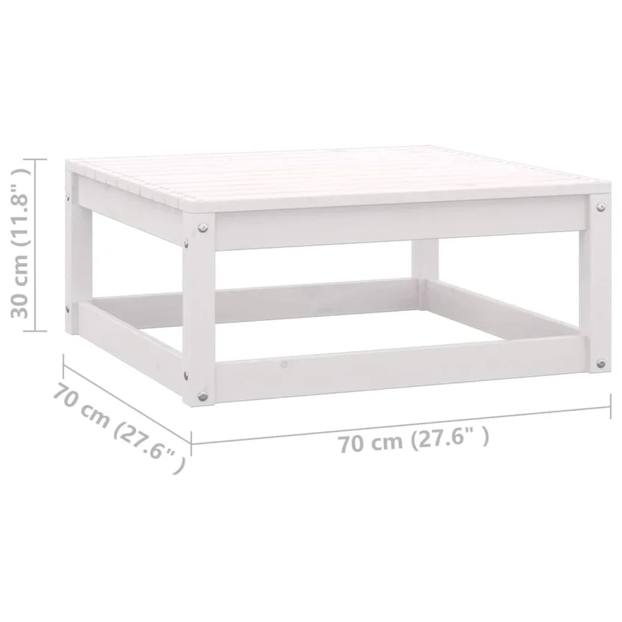 Salon de jardin avec coussins 8 pcs blanc bois de pin massif - 10
