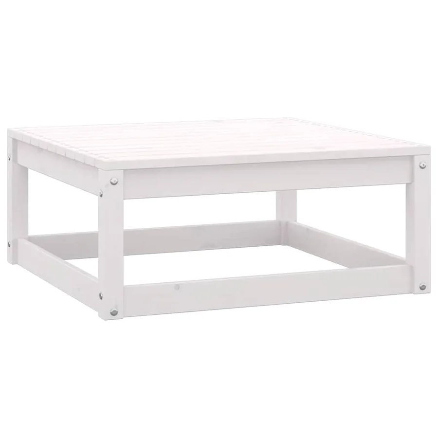 Salon de jardin avec coussins 8 pcs blanc bois de pin massif - 7