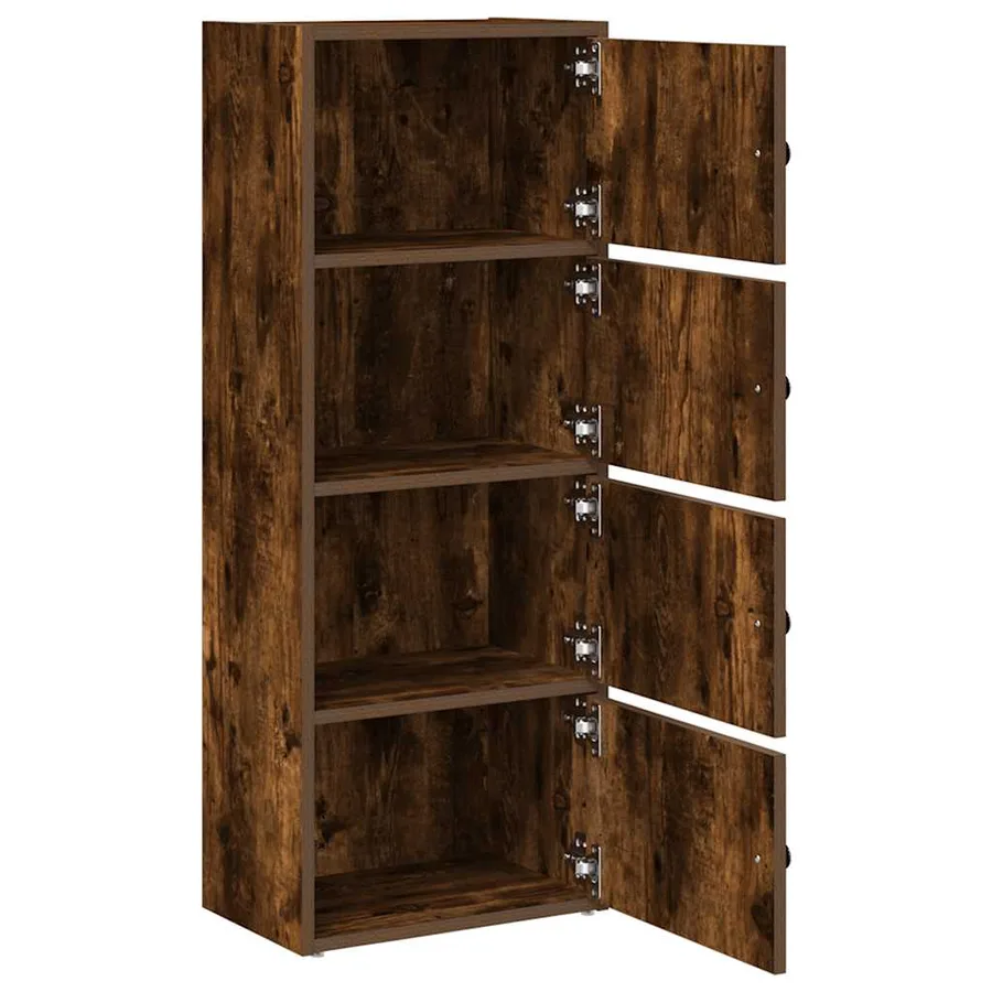 Bibliothèque chêne fumé 40x24x102 cm bois d'ingénierie - 5