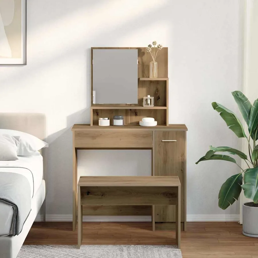 Ensemble de coiffeuse chêne artisanal bois ingénierie - 3