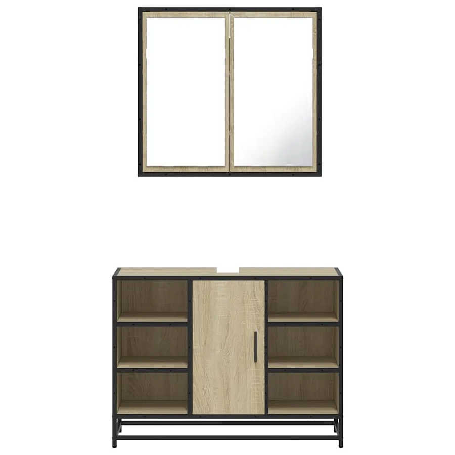 Ensemble de meubles de salle de bain 2 pcs chêne sonoma - 5