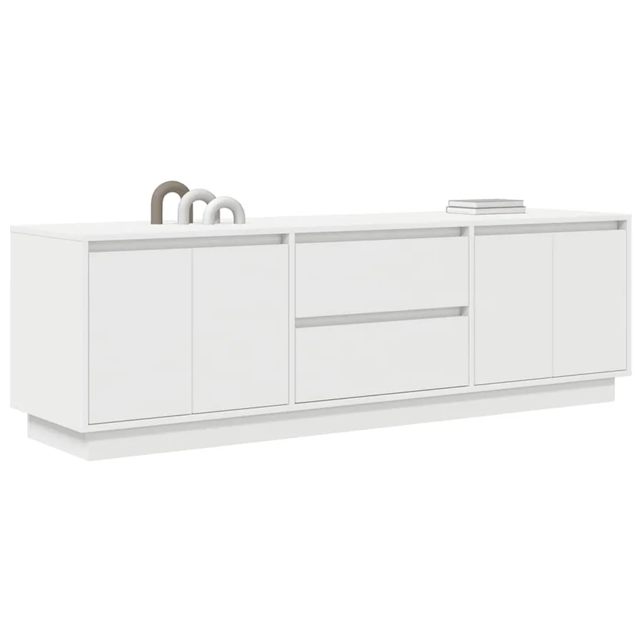 Meuble TV avec lumières LED blanc 160,5x41x50 cm - 5
