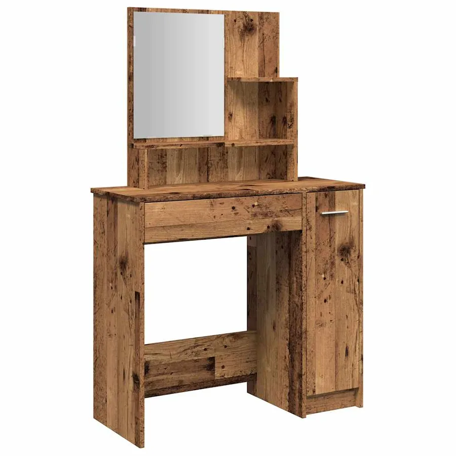 Coiffeuse avec miroir vieux bois 86,5x35x136 cm - 2